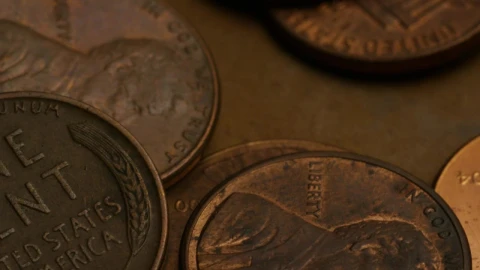 Video Stock Close Up Shot Of American Pennies Live Wallpaper For PC - Of Wallpaper