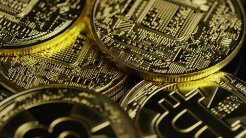 Video Stock Close Up Shot Of A Stack Of Bitcoins Live Wallpaper For PC - Of Wallpaper
