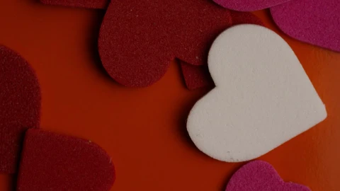 Video Stock Close Up Of Paper Hearts Shapes Live Wallpaper For PC - Of Wallpaper