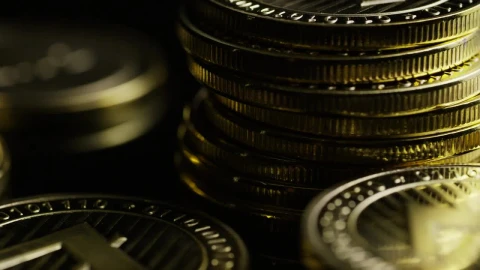 Video Stock Close Up Of A Stack Of Bitcoins Rotating Live Wallpaper For PC - Of Wallpaper