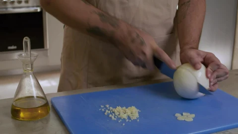 Video Stock Close Shot Of A Cook Chopping Onion Live Wallpaper For PC - Birds of prey Wallpaper