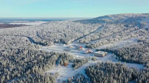 Video Stock Clear Sky Above A Ski Resort Live Wallpaper For PC - Live Wallpaper