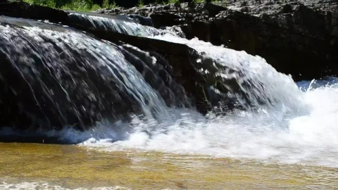 Video Stock Clear River Waters Breaking Over A Rock Live Wallpaper For PC - Live Wallpaper