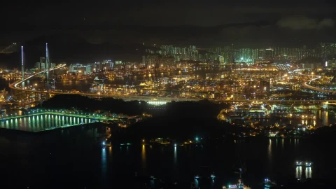 Video Stock Cityscape Of The City Of Hong Kong At Night Live Wallpaper For PC - Of Wallpaper