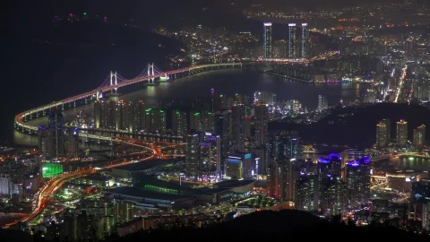 Video Stock Cityscape Of Busan City At Night Live Wallpaper For PC - Of Wallpaper