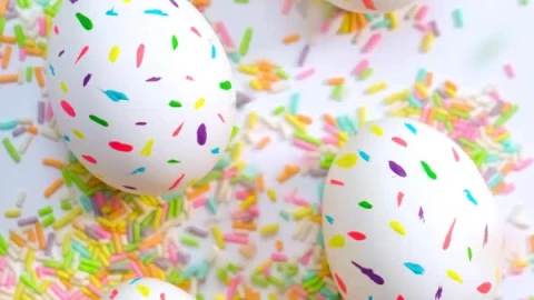 Video Stock Candies Falling Over Easter Eggs Live Wallpaper For PC animated wallpaper preview