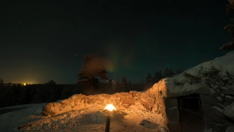 Video Stock Campfire In The Snow Live Wallpaper For PC - The walking dead Wallpaper