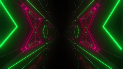 Stock Video Dark Corridor With Moving Neon Light Pattern Walls Live Wallpaper For PC - Wallpaper Wallpaper