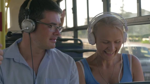 Stock Video Couple Listening To Music On A Bus Live Wallpaper For PC - On Wallpaper