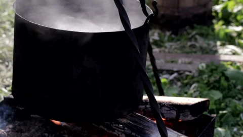 Stock Video Cooking Soup On A Campfire Live Wallpaper For PC - On Wallpaper