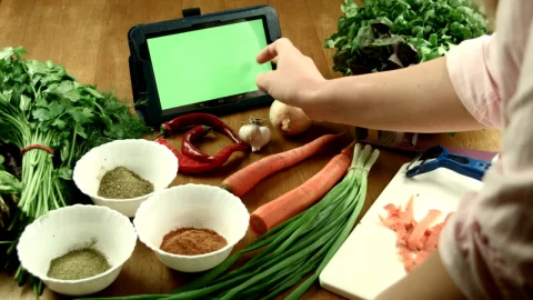 Stock Video Cooking And Using Tablet Live Wallpaper For PC - Live desktop wallpaper Wallpaper