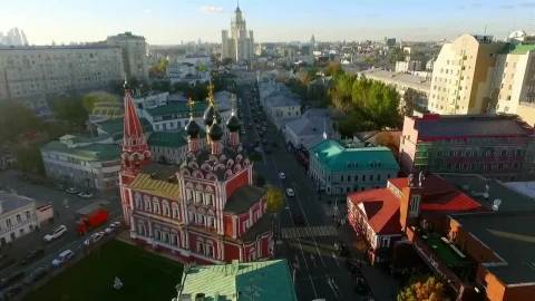 Stock Video Drone Flying Above Taganskaya Square Live Wallpaper For PC - Pc Wallpaper