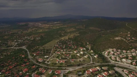 Stock Video Drone Flying Above Houses In Greece Live Wallpaper For PC - Pc Wallpaper