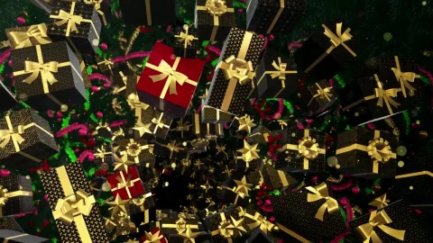 Stock Video Floating Christmas Gifts Background Video Live Wallpaper For PC animated wallpaper preview