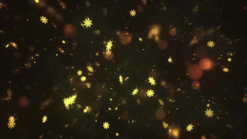 Stock Video Golden Snowflakes Slowly Descending Live Wallpaper For PC animated wallpaper preview