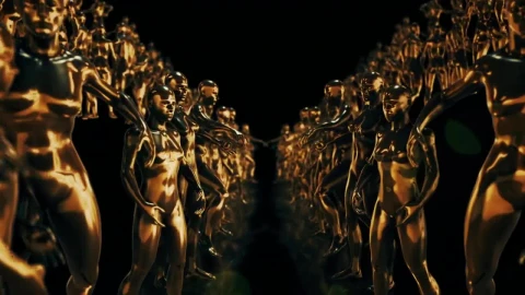 Stock Video Golden Sculptures Of Human Figures Loop Video Live Wallpaper For PC animated wallpaper preview