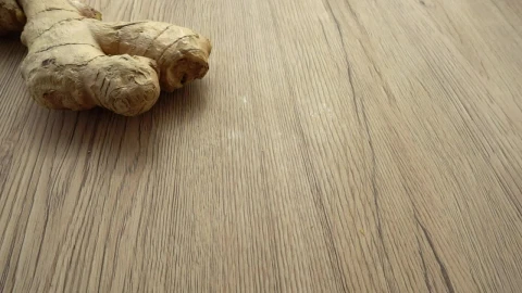 Stock Video Ginger Slices Falling On The Table Live Wallpaper For PC - Live Wallpaper