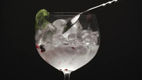 Stock Video Gin With Ice And Lime Close Up Live Wallpaper For PC - Live Wallpaper