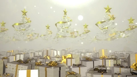 Stock Video Gifts With Golden Bows In A Christmas Atmosphere Live Wallpaper For PC - Live Wallpaper