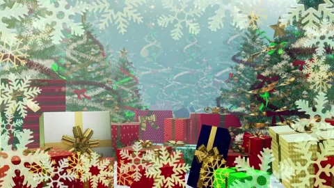 Stock Video Gifts Christmas Trees And Snowflakes Live Wallpaper For PC - Live Wallpaper