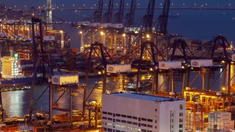 Stock Video Giant Cranes Working At Hong Kong Trading Port Live Wallpaper For PC - Live Wallpaper