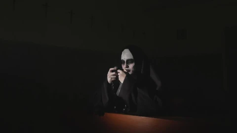 Stock Video Ghost Nun Praying In A Dark Temple Live Wallpaper For PC - Live Wallpaper