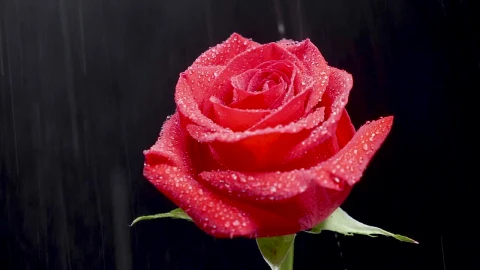 Stock Video Gentle Water Drops Falling On A Rose Live Wallpaper For PC - Live Wallpaper