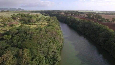 Stock Video Gentle River Water Between Farmland Live Wallpaper For PC - Live Wallpaper