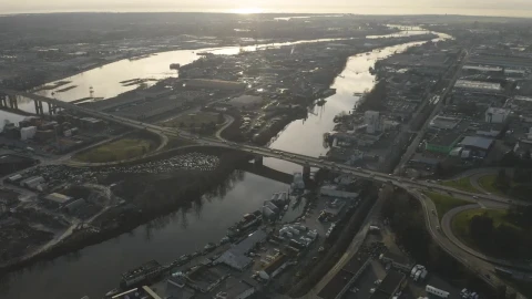 Stock Video Highway Of A City During A Sunset Animated Wallpaper - Animated Wallpaper