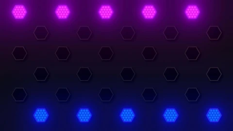 Stock Video Hexagons Wall Of Colored Light Igniting In Sequence Animated Wallpaper - Animated Wallpaper