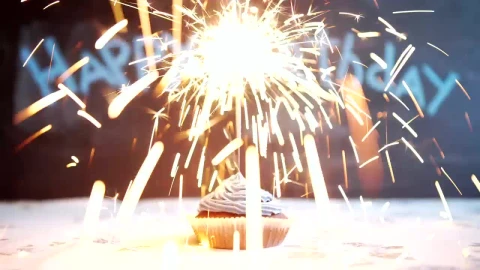 Stock Video Happy Birthday Special Sparkling Cupcake Animated Wallpaper - Wallpaper Wallpaper