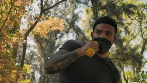 Stock Video Man At Boxing Training With Dumbbells Animated Wallpaper - Live desktop wallpaper Wallpaper