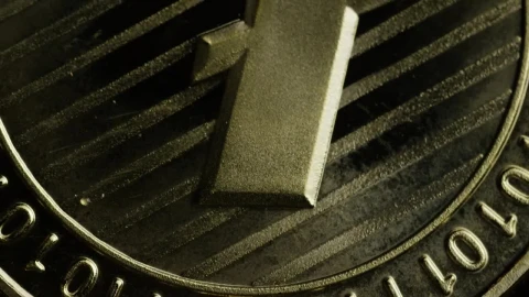 Stock Video Macro Shot Of A Lite Coin Rotating Animated Wallpaper - Live desktop wallpaper Wallpaper