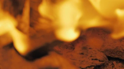 Stock Video Live Fire Burning Wood Slowly Animated Wallpaper - Live Wallpaper