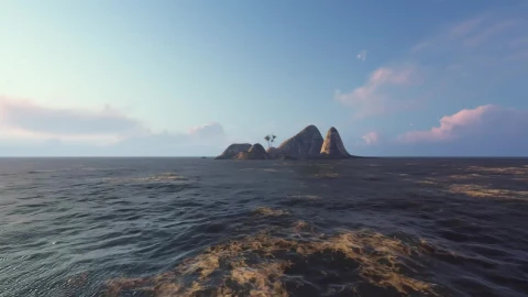 Stock Video Little Rocky Island In The Sea Animated Wallpaper - In Wallpaper