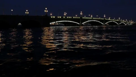 Stock Video Lights Across A Bridge In Saint Petersburg Animated Wallpaper - In Wallpaper