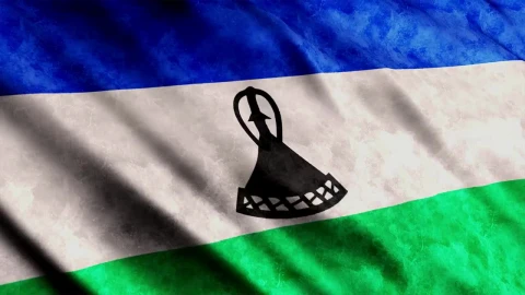 Stock Video Lesotho Flag In D Render Animated Wallpaper - In Wallpaper