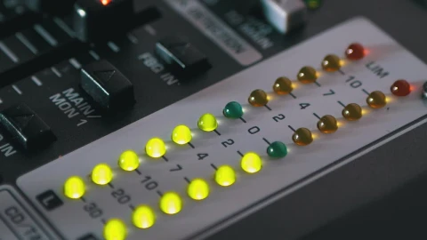 Stock Video Led Light Indicators In A Dj Mixing Machine Animated Wallpaper - In Wallpaper
