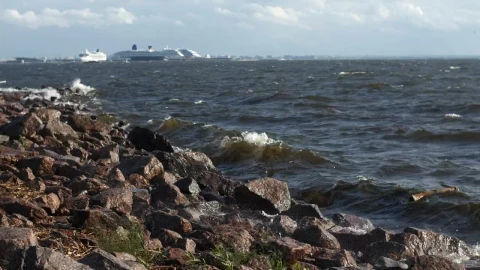 Stock Video Large Ships In The Distance Animated Wallpaper - In Wallpaper
