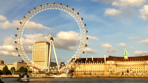 Stock Video Large Ferris Wheel In London Animated Wallpaper - In Wallpaper