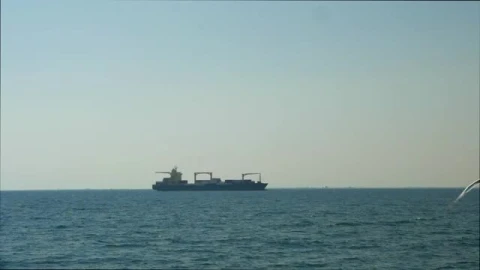 Stock Video Large Container Ship Out In The Ocean Smal Animated Wallpaper - In Wallpaper