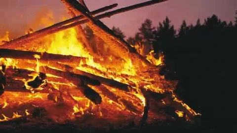 Stock Video Large Campfire In The Middle Of Nature Smal Animated Wallpaper - In Wallpaper