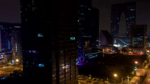 Stock Video Large Buildings City Nightlife Animated Wallpaper - Made in abyss Wallpaper