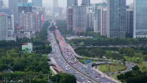 Stock Video Large Avenue Full Of Cars In A Huge City Smal Animated Wallpaper - In Wallpaper