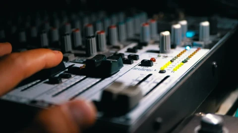 Stock Video Mans Hand Working On A Sound Mixing Consol Animated Wallpaper - Made in abyss Wallpaper
