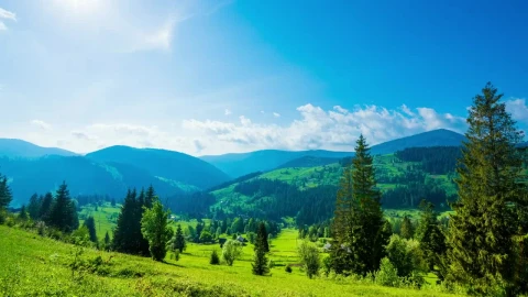 Stock Video Mountains Landscape In Blue And Green Tones Live Wallpaper - Live Wallpaper