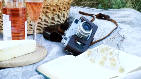 Video Stock Picnic Basket And A Bottle Of Wine Live Wallpaper Free - A Wallpaper