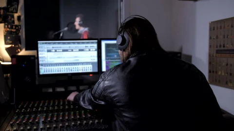 Video Stock Producer Working With A Mixer Console Live Wallpaper Free - A Wallpaper