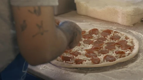 Video Stock Putting Pepperoni On A Pizza Live Wallpaper Free - A Wallpaper
