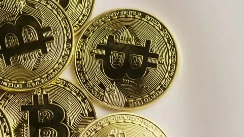 Video Stock Real Bitcoin Coins Rotating On A Surface Live Wallpaper Free - A Wallpaper